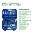 Maleta de Ferramentas Completa com 108 peças Original Kokay