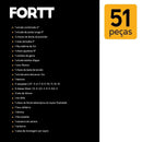 Kit Maleta Jogo de Ferramentas 51 peças Fortt Preto - KMF002-P