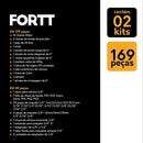 Kit Maleta De Ferramentas e Chave Completa 169 Peças Fortt Preto - KMFC002-P